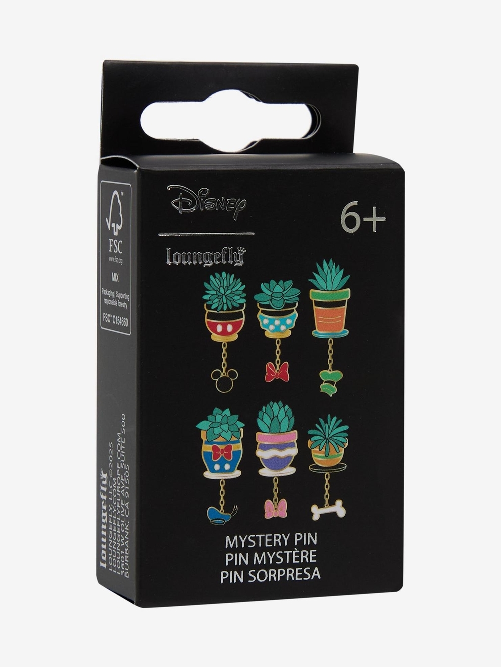 NWT Disney Black Mystery Pin Box with Teal & Gold Plant Accents